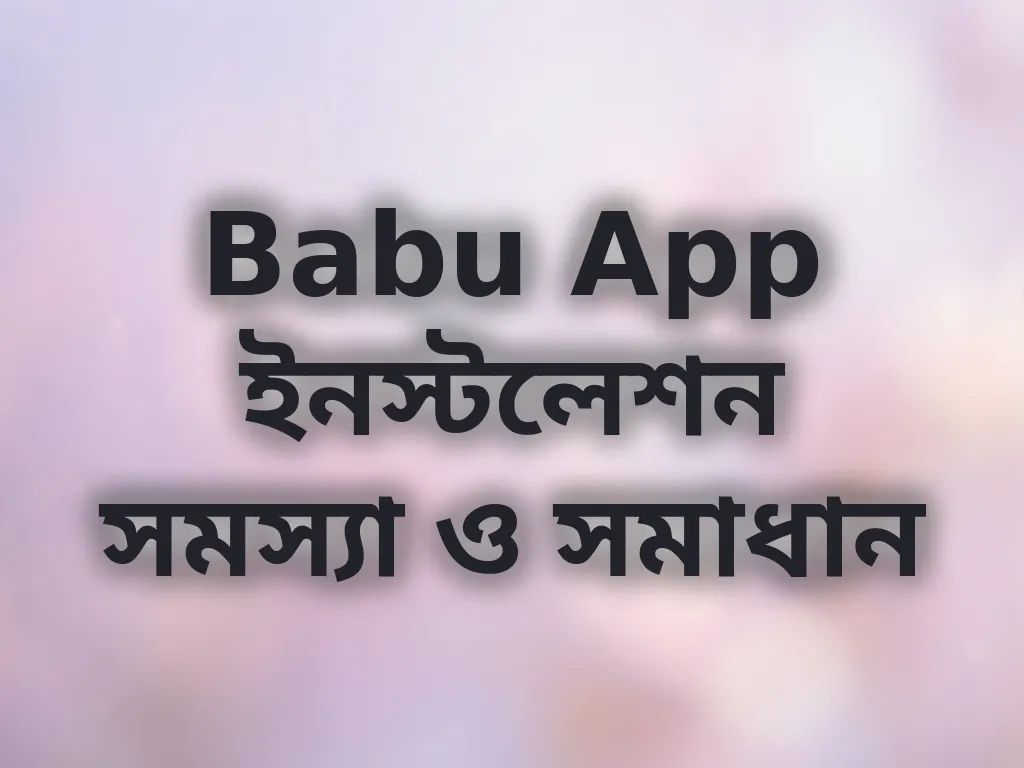 Babu App ইনস্টলেশন সমস্যা ও সমাধান